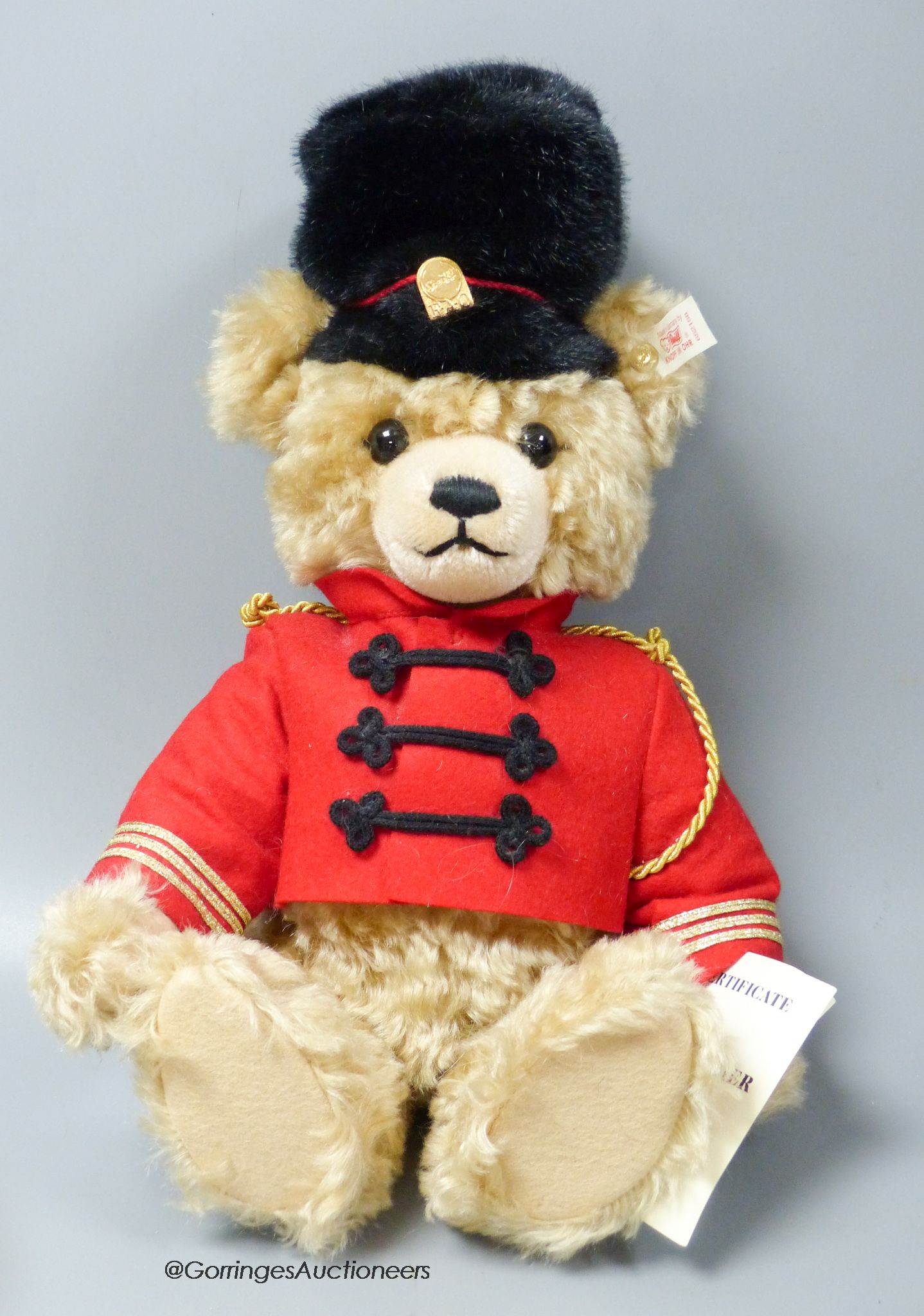 A limited edition Steiff musical toy soldier bear